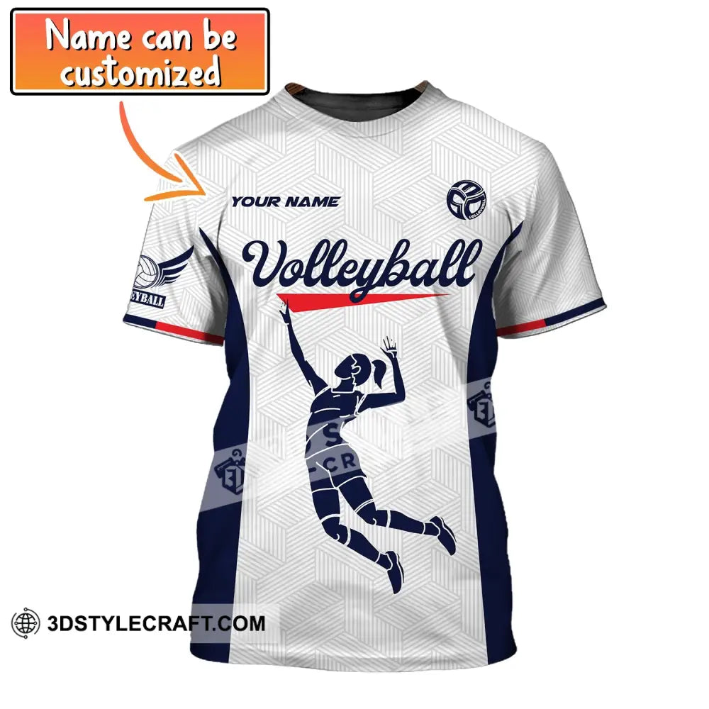 Woman Shirt Custom Name Volleyball Hoodie Gift For Player T-Shirt