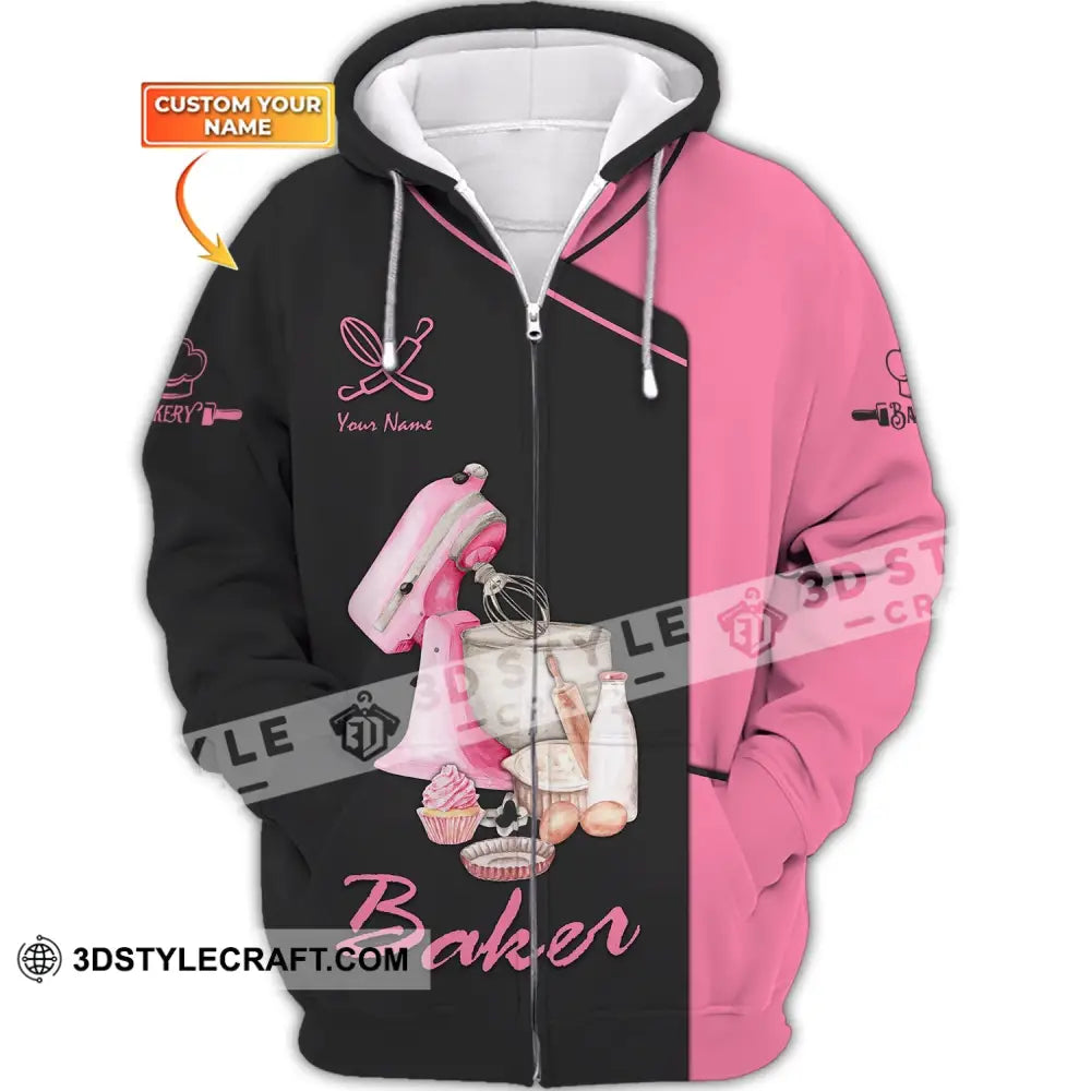 Women Shirt Baking Lover Baker Sportwear Zipper Hoodie / S T-Shirt