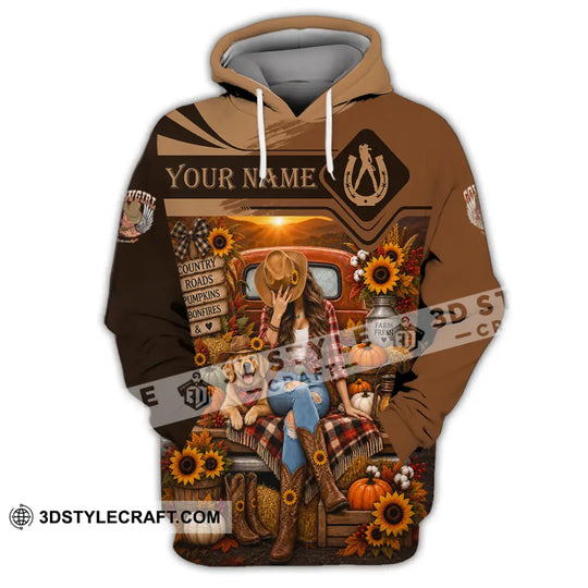 Women Shirt - Custom Autumn Cowgirl Shirt style option 2