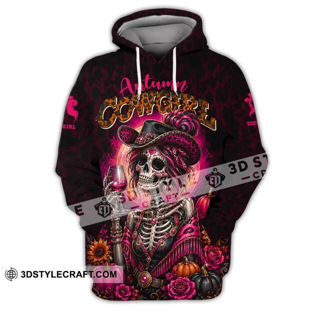 Women Shirt - Custom Autumn Cowgirl Shirt - Hoodie / S - T-shirt