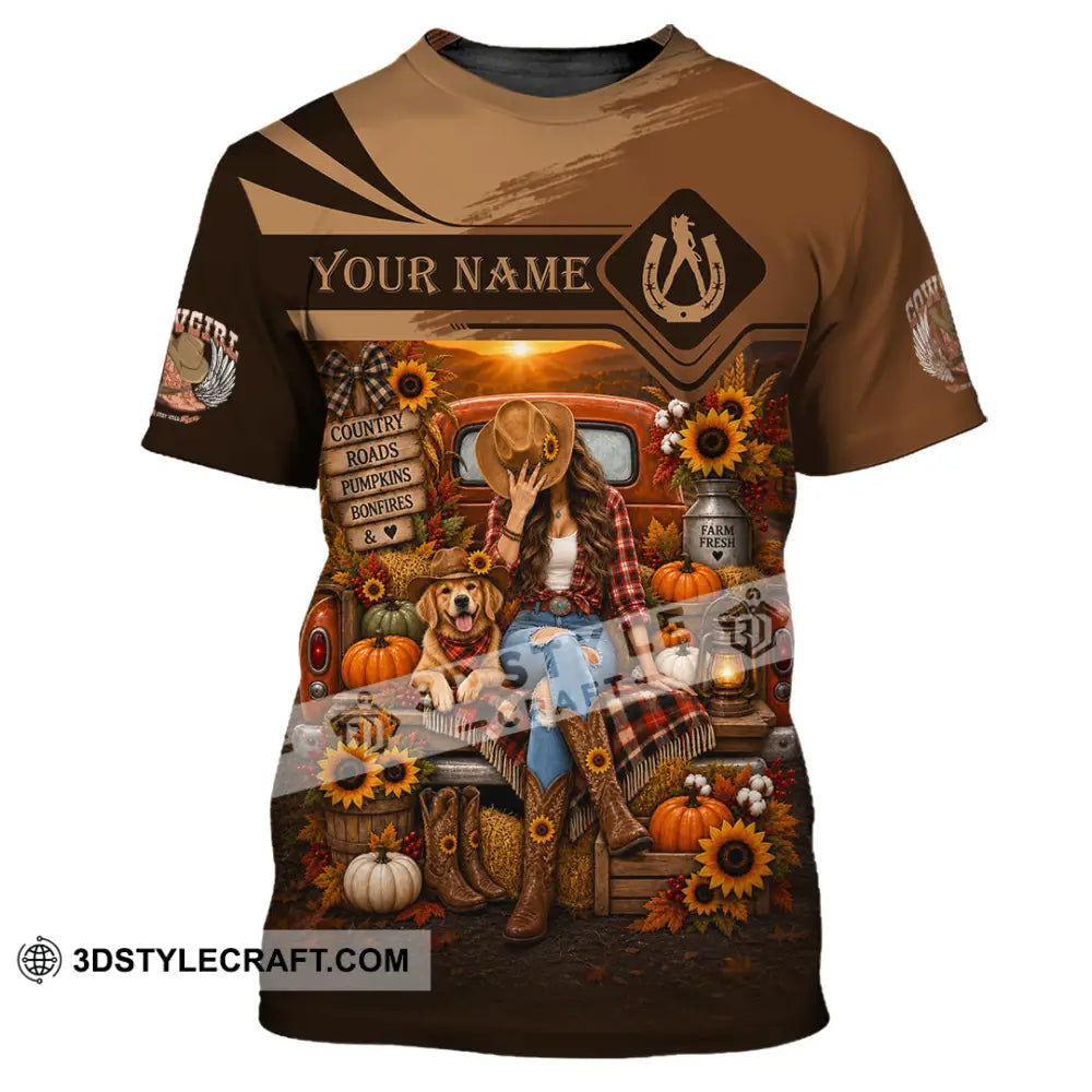 Women Shirt - Custom Autumn Cowgirl Shirt - T-Shirt / S - T-shirt