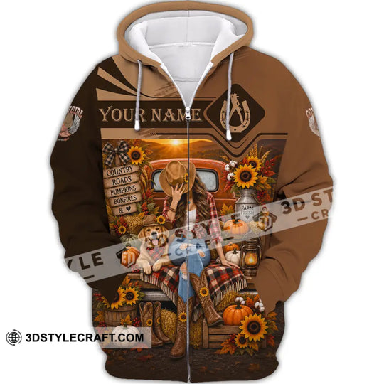 Women Shirt - Custom Autumn Cowgirl Shirt style option 3