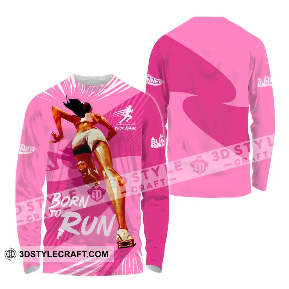 Women Shirt - Custom Born To Run Shirt - Long Sleeve Shirt / S - T-shirt