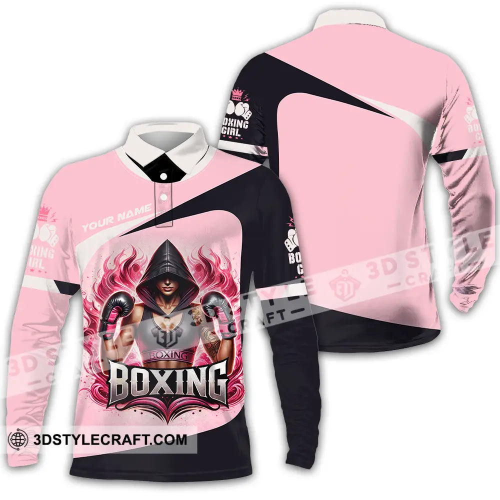 Women Shirt - Custom Boxing 3D Shirt Long Sleeve Polo / S T-shirt