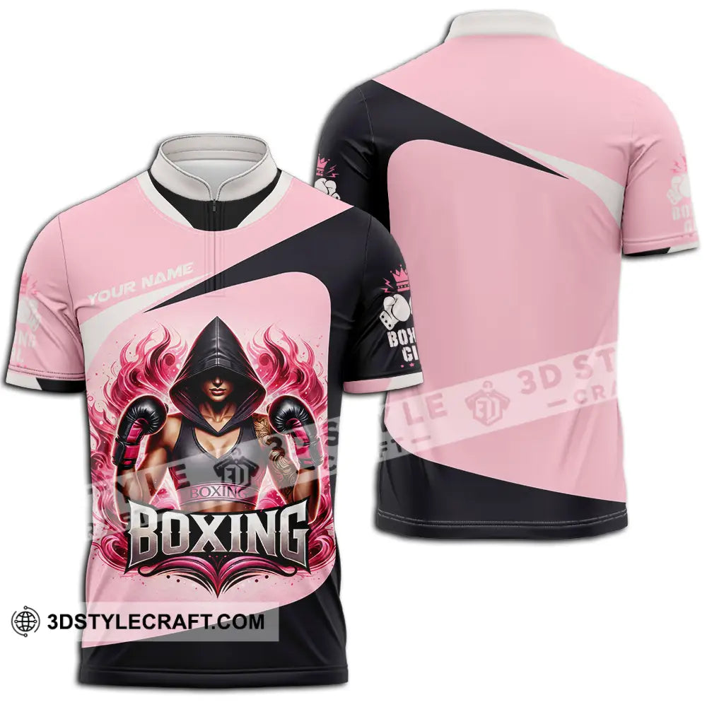 Women Shirt - Custom Boxing 3D Shirt Zipper Polo Shirt / S T-shirt