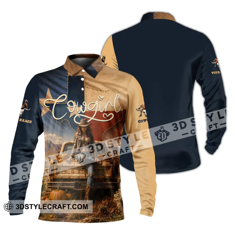 Women Shirt - Custom Cowgirl Shirt - Long Sleeve Polo / S - T-shirt