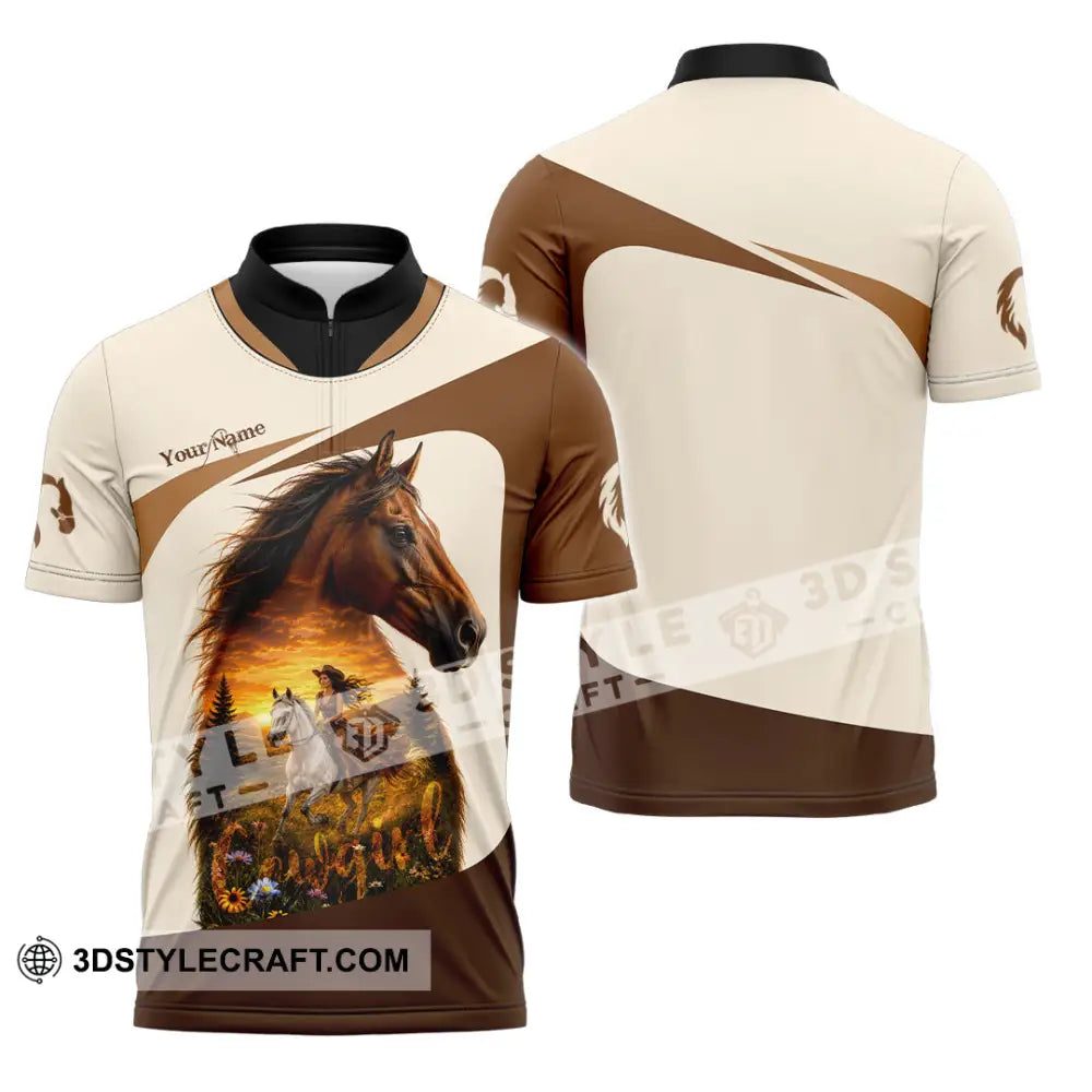 Women Shirt - Custom Cowgirl Shirt - Zipper Polo Shirt / S - T-shirt