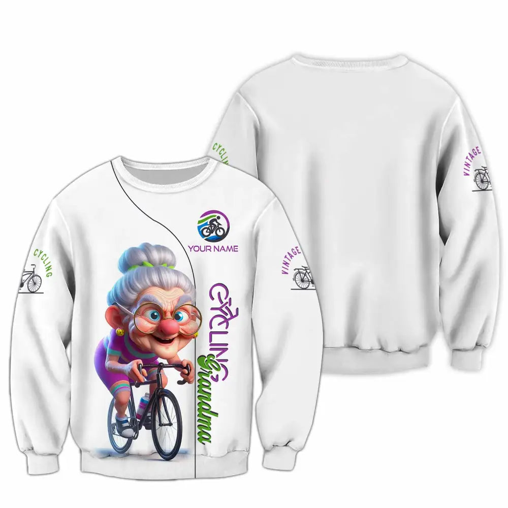 Women Shirt - Custom Cycling Grandma Sports Shirt Long Sleeve / S T-shirt