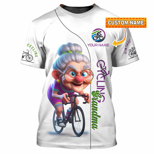 Women Shirt - Custom Cycling Grandma Sports Shirt T-shirt