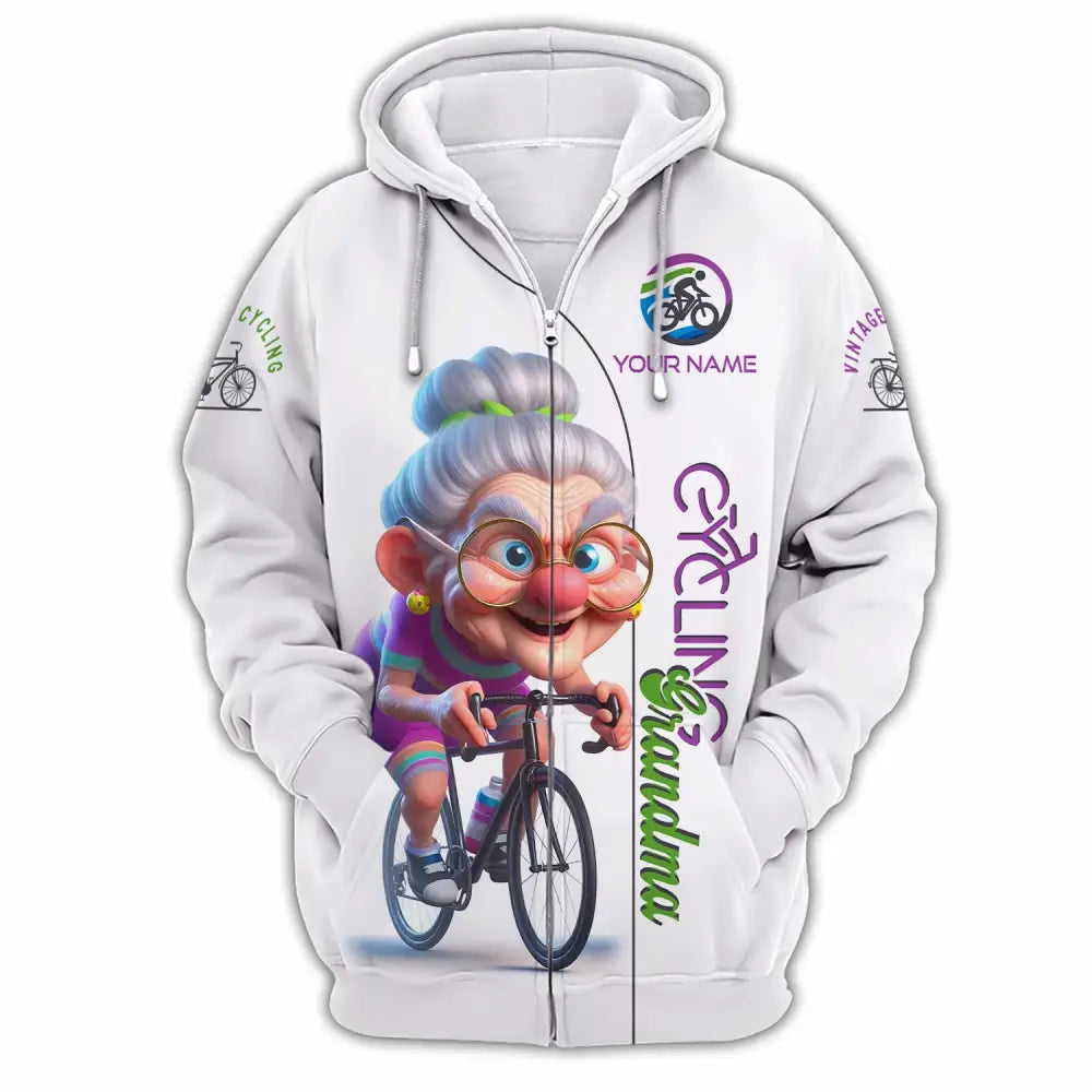 Women Shirt - Custom Cycling Grandma Sports Shirt Zipper Hoodie / S T-shirt