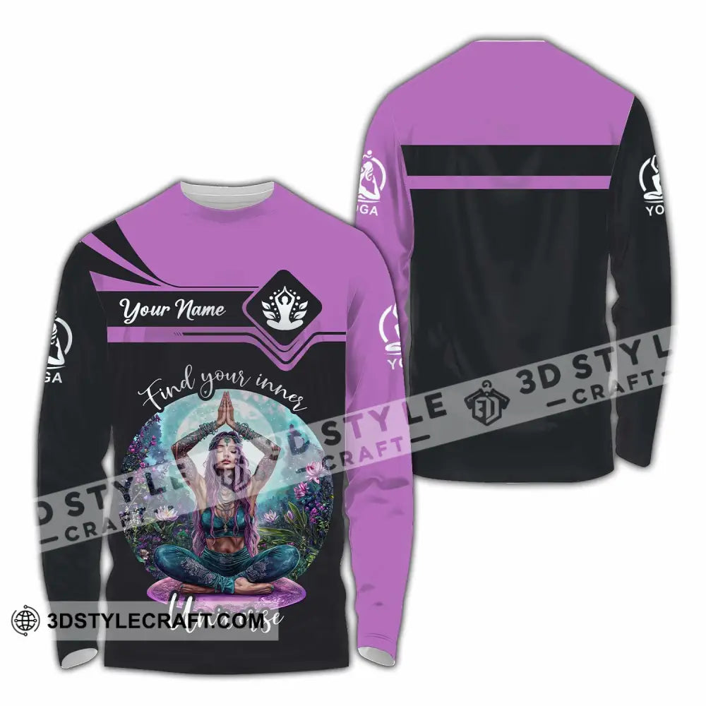Women Shirt - Custom Find Your Inner Universe Yoga Shirt Long Sleeve Shirt / S T-shirt