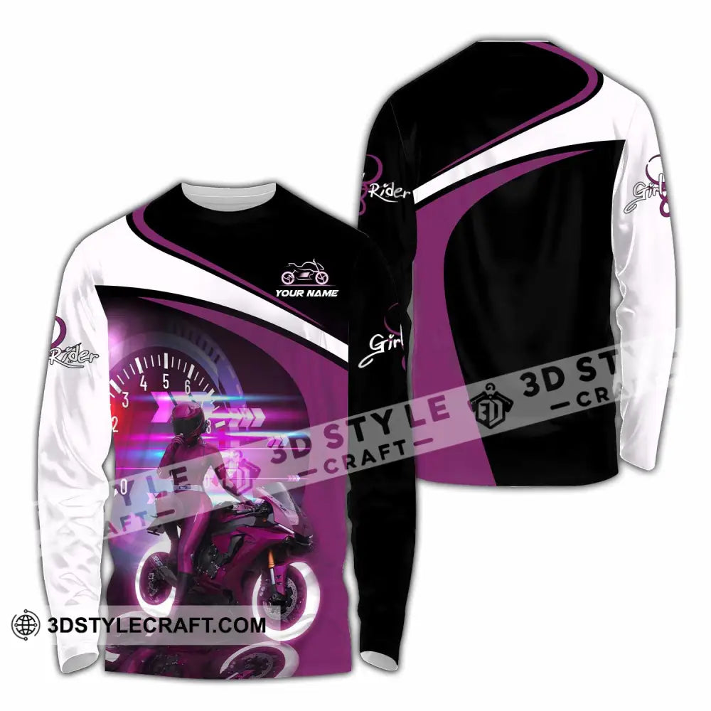 Women Shirt - Custom Girl Rider Shirt - Long Sleeve Shirt / S - T-shirt