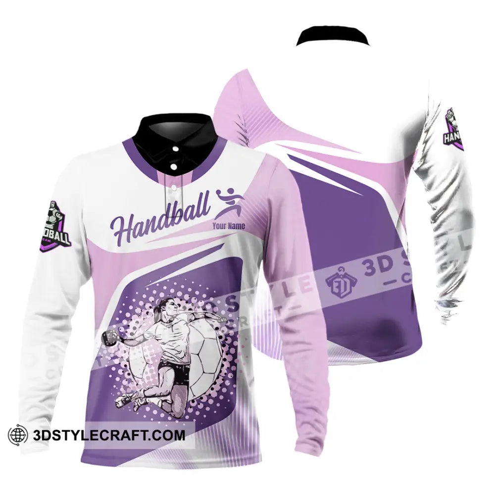 Women Shirt - Custom Handball 3D Shirt - Long Sleeve Polo / S - T-shirt