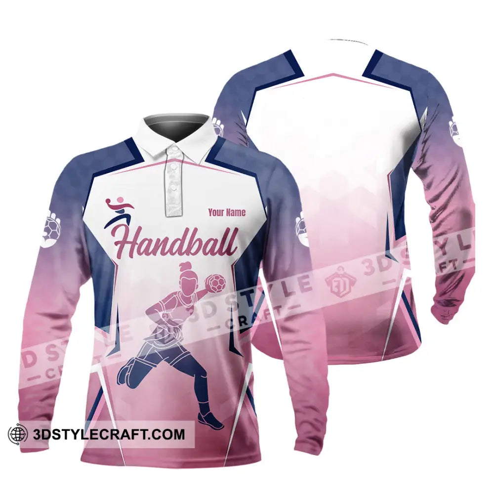 Women Shirt - Custom Handball 3D Shirt - Long Sleeve Polo / S - T-shirt