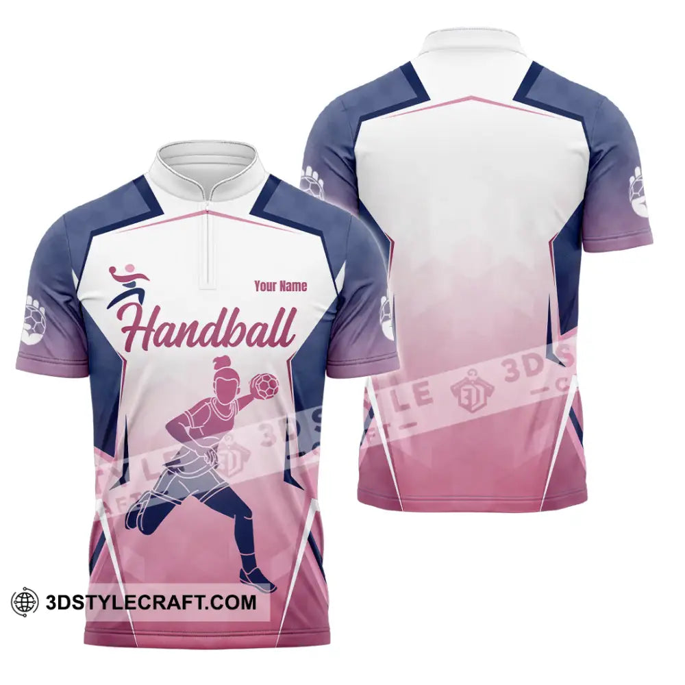 Women Shirt - Custom Handball 3D Shirt - Zipper Polo Shirt / S - T-shirt