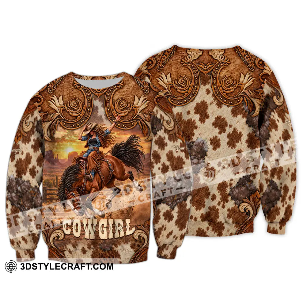 Women Shirt - Custom Horse Girl Cowgirl Shirt - Long Sleeve / S - T-shirt