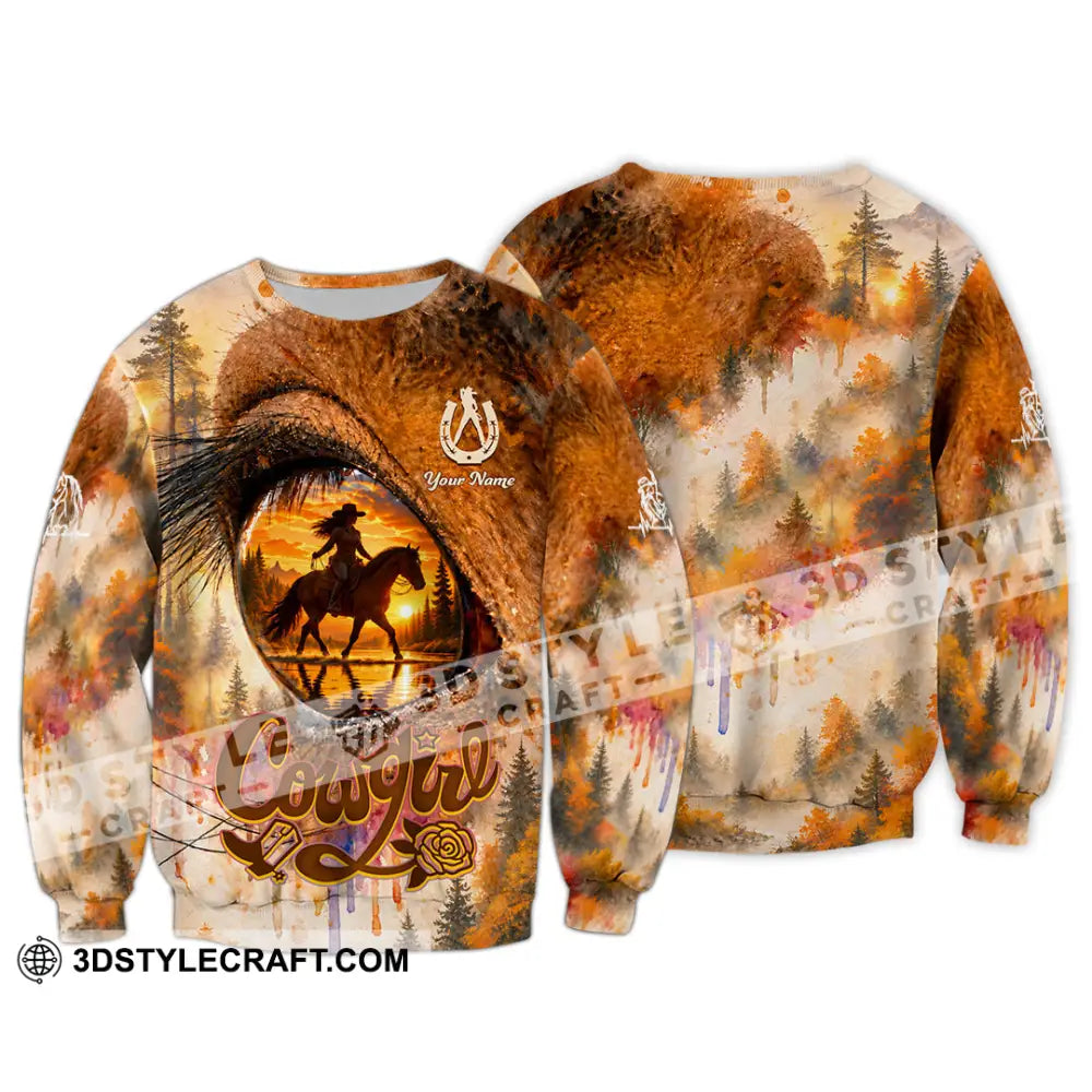 Women Shirt - Custom Horse Girl Cowgirl Shirt - Long Sleeve / S - T-shirt