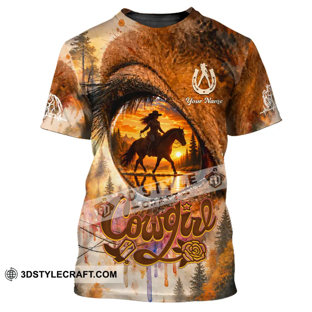 Women Shirt - Custom Horse Girl Cowgirl Shirt - T-Shirt / S - T-shirt