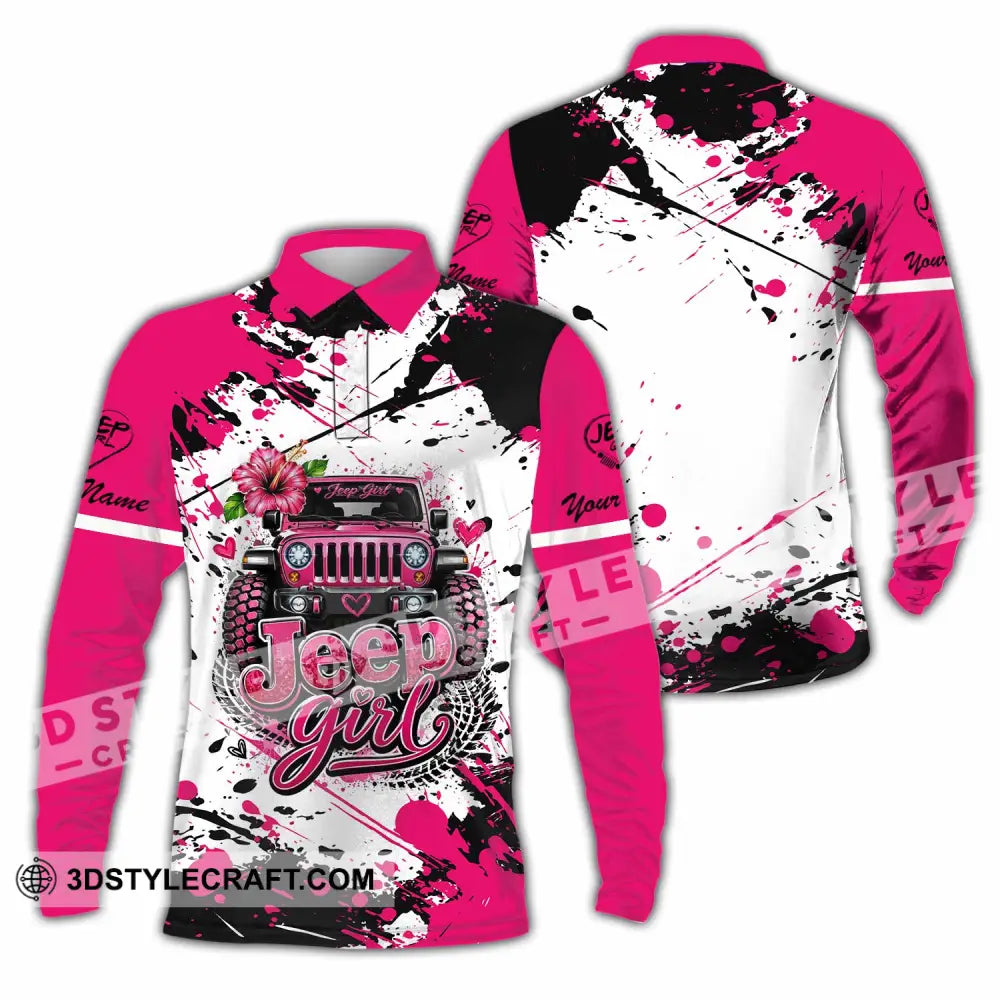 Women Shirt - Custom Jeep Girl Shirt - Long Sleeve Polo / S - T-shirt