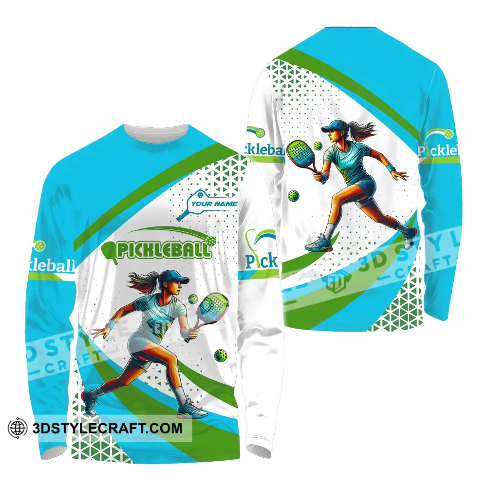 Women Shirt - Custom Name Sport Pickleball Classic Long Sleeve / S T-Shirt