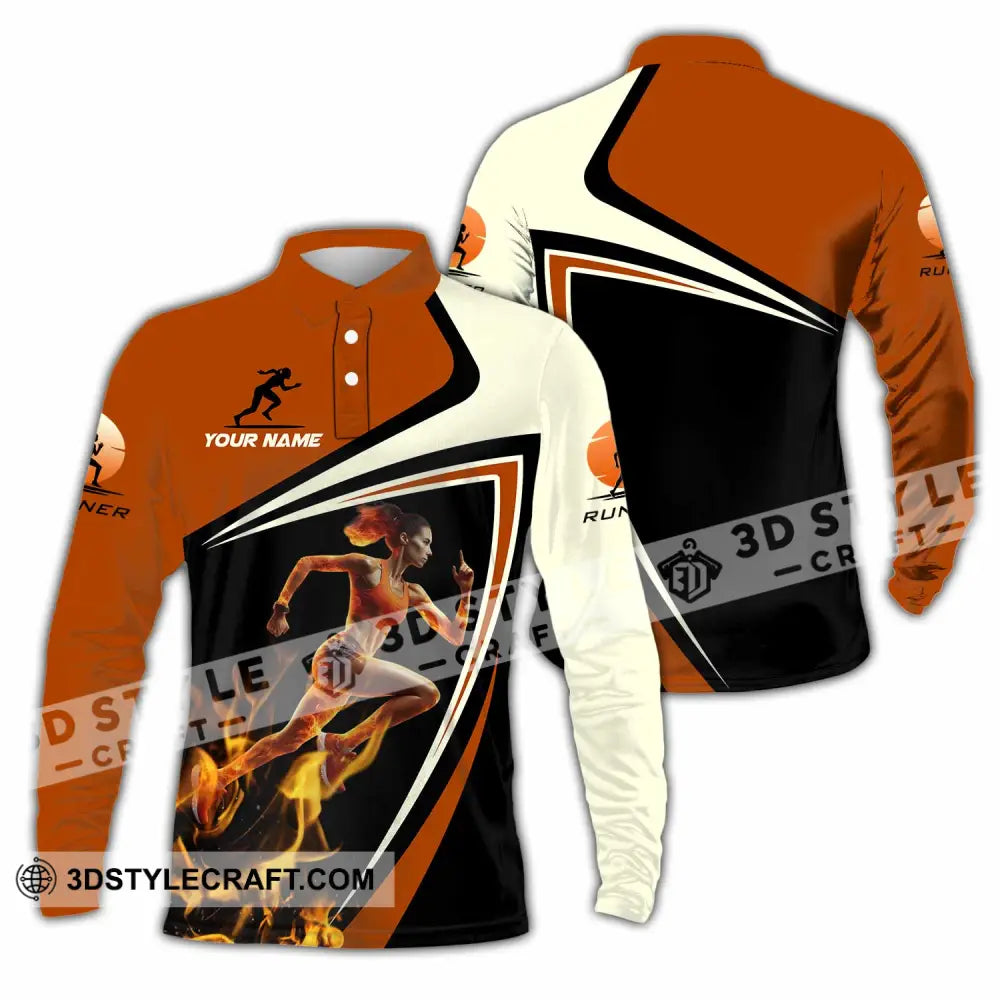 Women Shirt - Custom Running Women Runner Shirt Long Sleeve Polo / S T-shirt