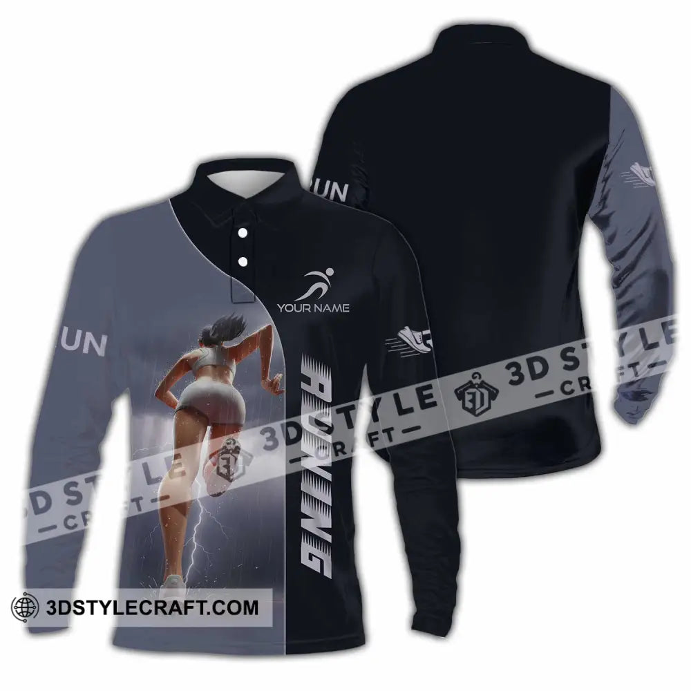 Women Shirt - Custom Running Sport Shirt Long Sleeve Polo / S T-shirt