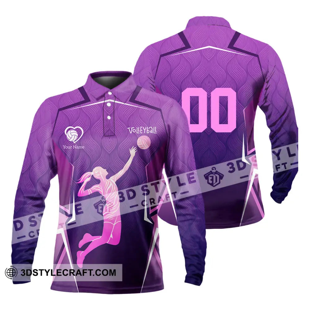 Women Shirt - Custom Volleyball 3D Shirt - Long Sleeve Polo / S - T-shirt