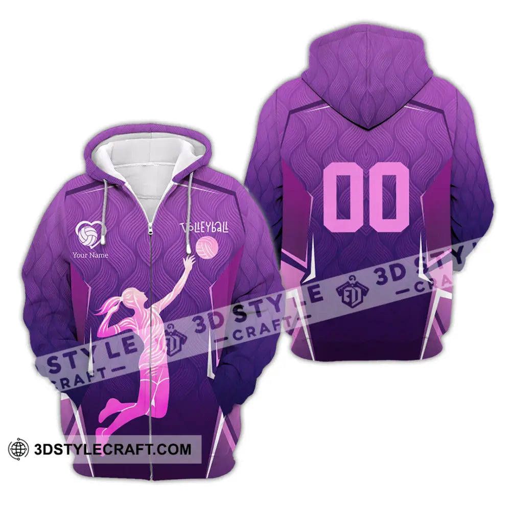 Women Shirt - Custom Volleyball 3D Shirt - Zipper Hoodie / S - T-shirt