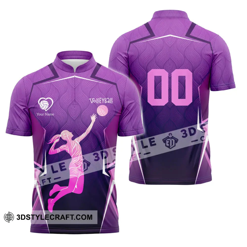 Women Shirt - Custom Volleyball 3D Shirt - Zipper Polo Shirt / S - T-shirt