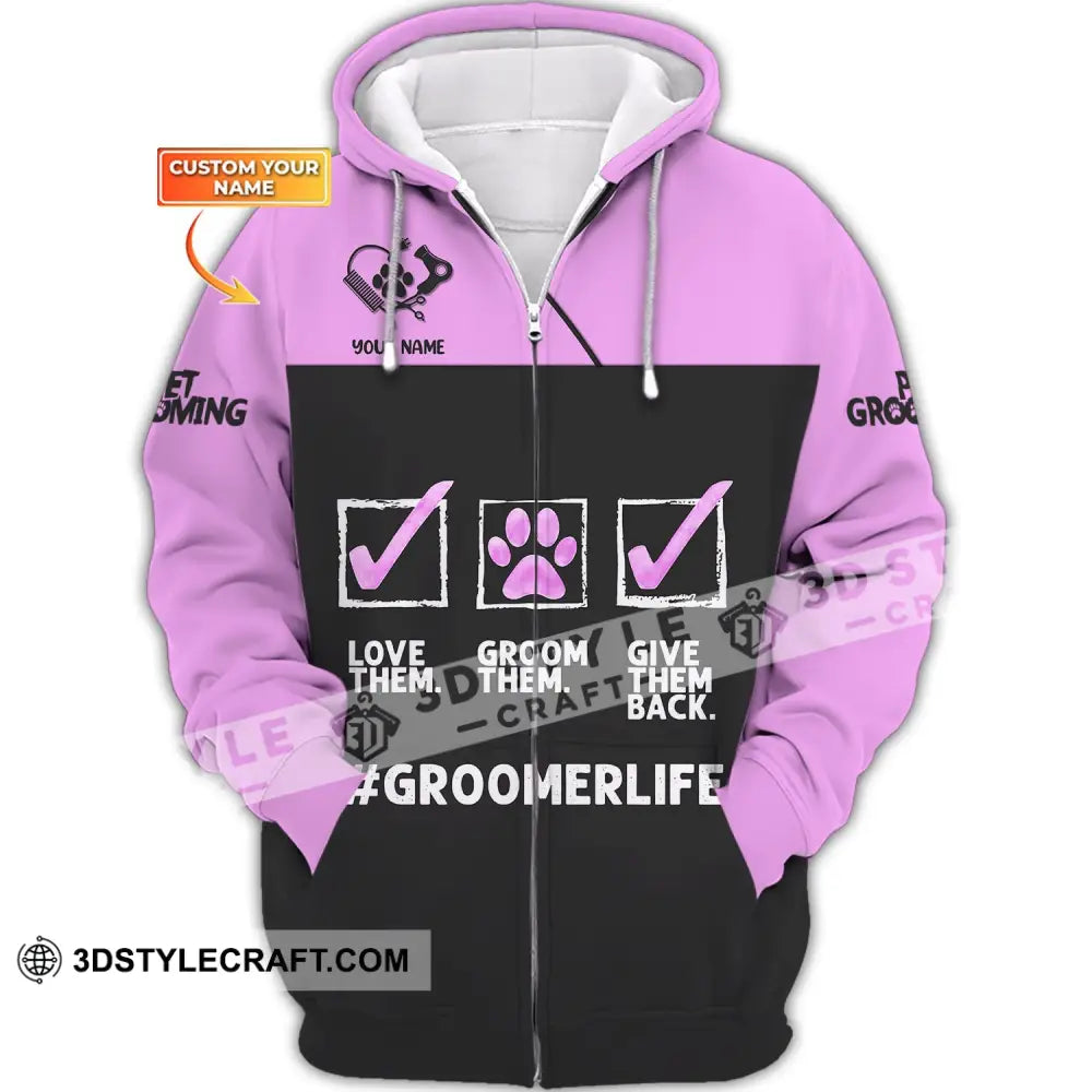 Women Shirt Groomer Life Hoodie Sportwear Zipper / S T-Shirt