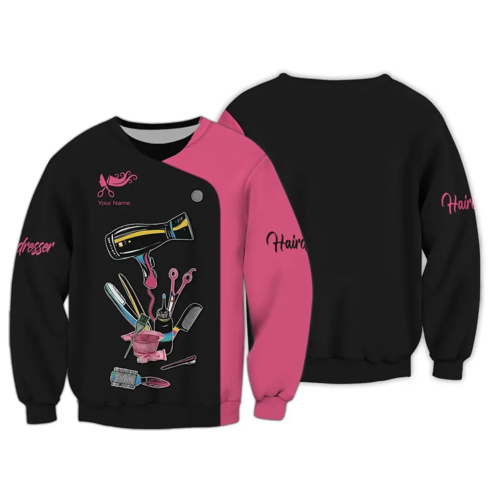 Women Shirt Hair Stylist Hairdresser Hoodie Sportwear Long Sleeve / S T-Shirt