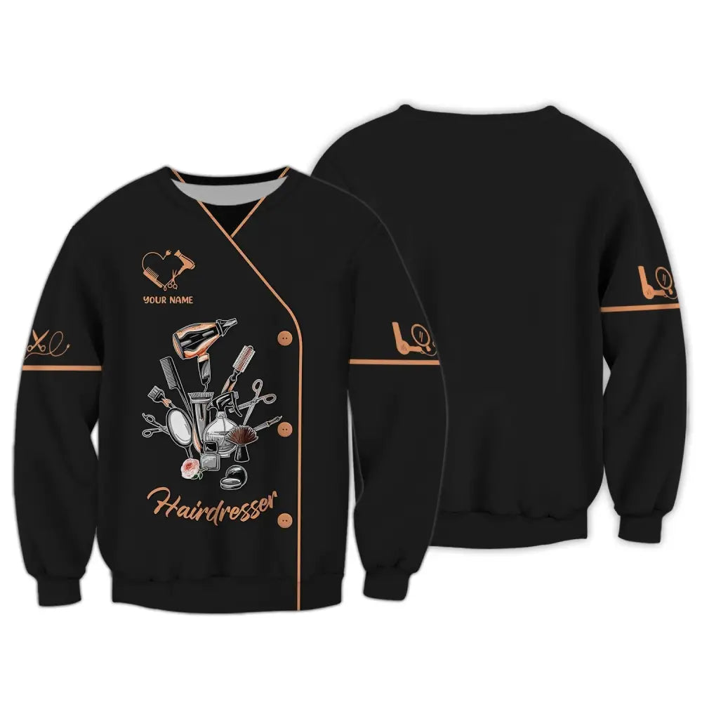Women Shirt Hair Stylist Hairdresser Hoodie Sportwear Long Sleeve / S T-Shirt
