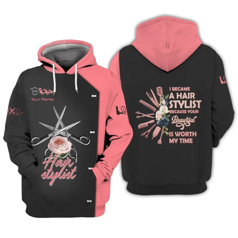 Women Shirt Hair Stylist Hairdresser Hoodie Sportwear / S T-Shirt