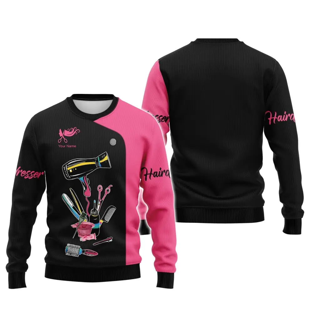 Women Shirt Hair Stylist Hairdresser Hoodie Sportwear T-Shirt