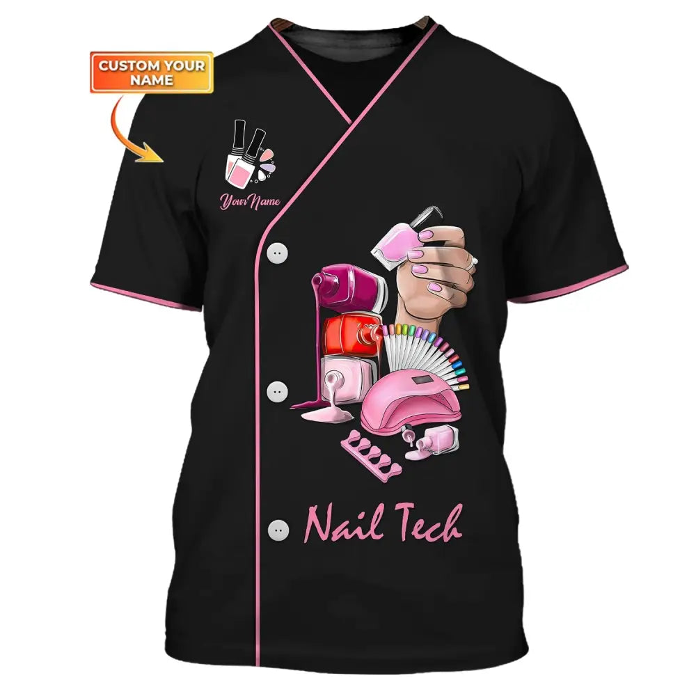 Women Shirt Nail Technician Tech Hoodie Sportwear T-Shirt / S