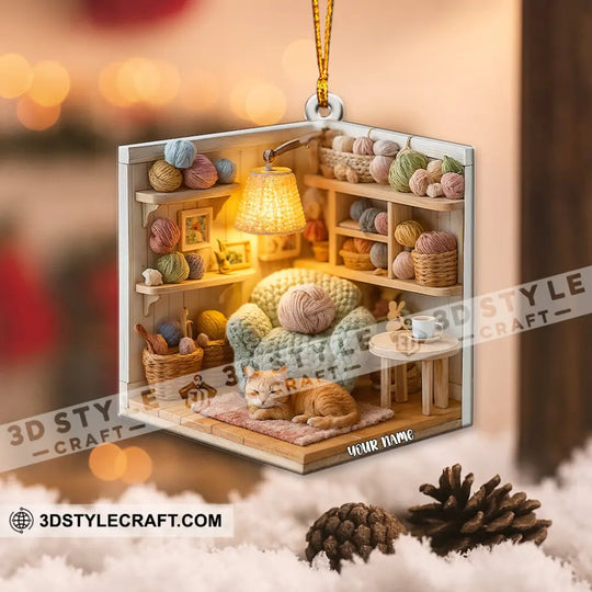 Wool Corner Home Decor, Christmas Ornament, Personalized Ornament style option 3