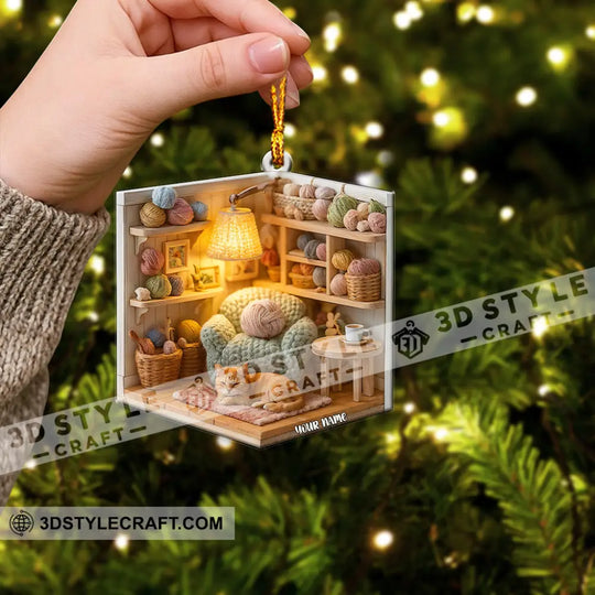 Wool Corner Home Decor, Christmas Ornament, Personalized Ornament style option 4