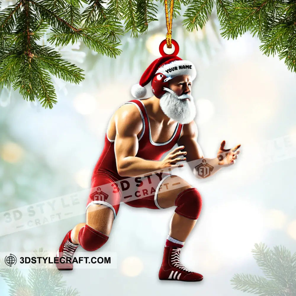 Wrestler Santa Home Decor Christmas Ornament Personalized